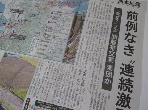 2016年4月16日1時25分ごろ、益城町と西原村で震度7の本震が発生
