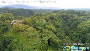 夏の密林のように生い茂る自然に覆われた岡城 本丸 二の丸 三の丸 ドローン撮影(4K)写真 Vol.2 20170704
