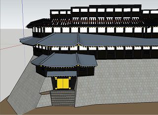 安土城の CG モデル：二階の垂木が完成