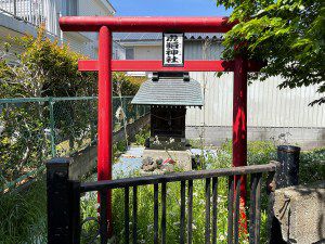 虎狛神社（稲城市東長沼） - マンションの駐車場の奥に鎮座している小祠